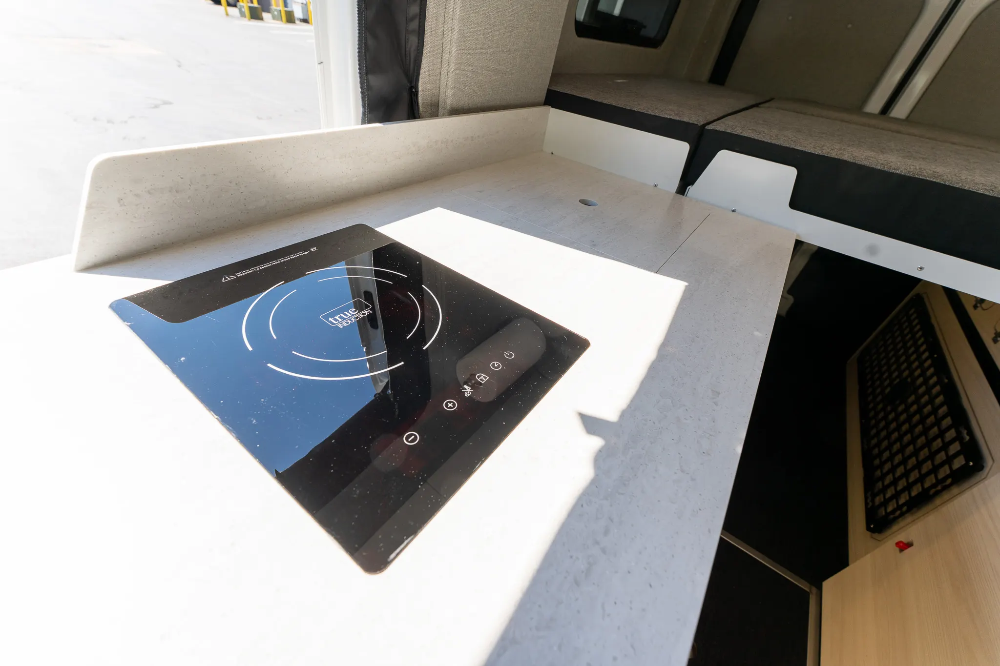 The induction cooktop, close up