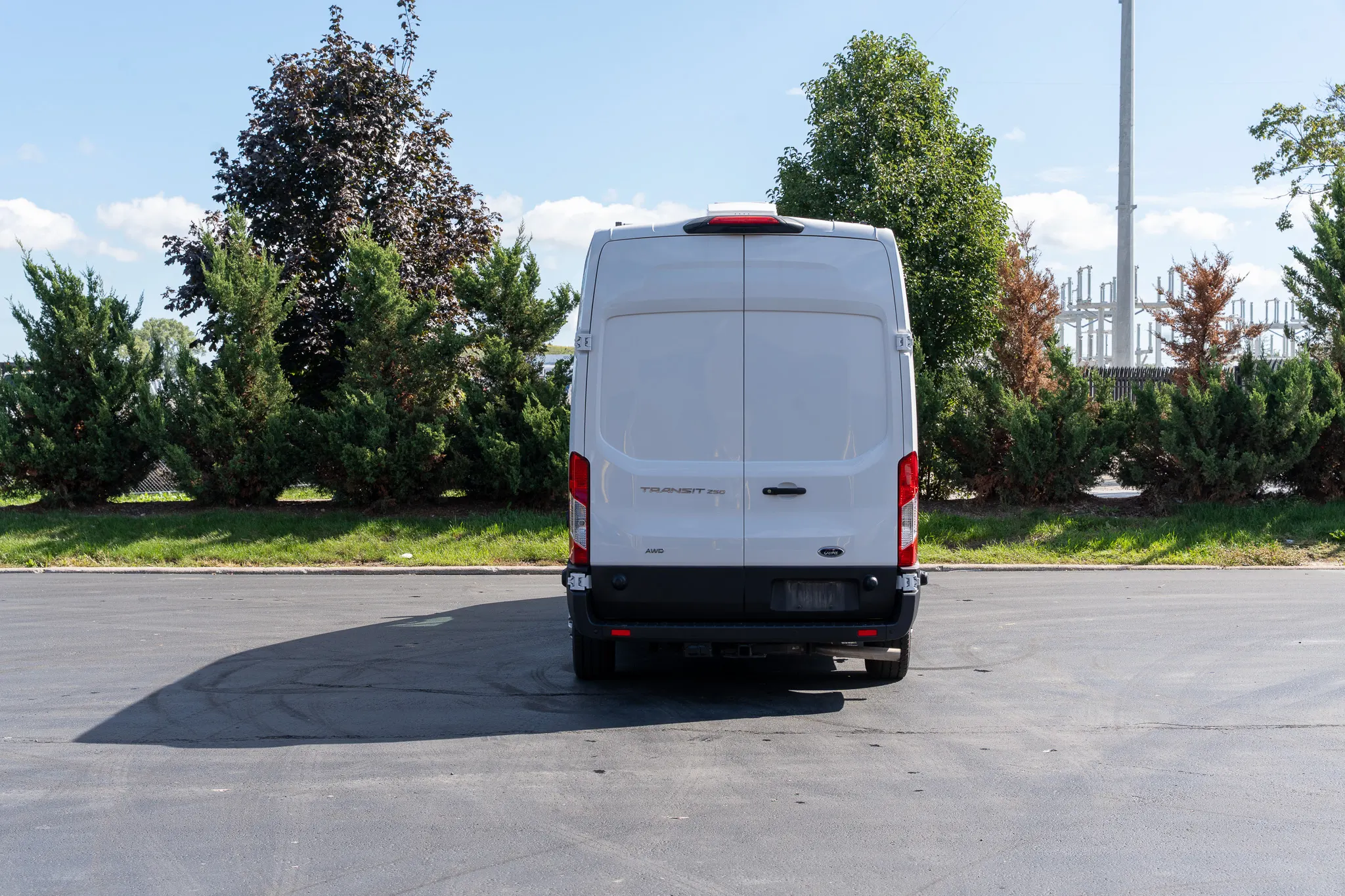 The rear doors closed